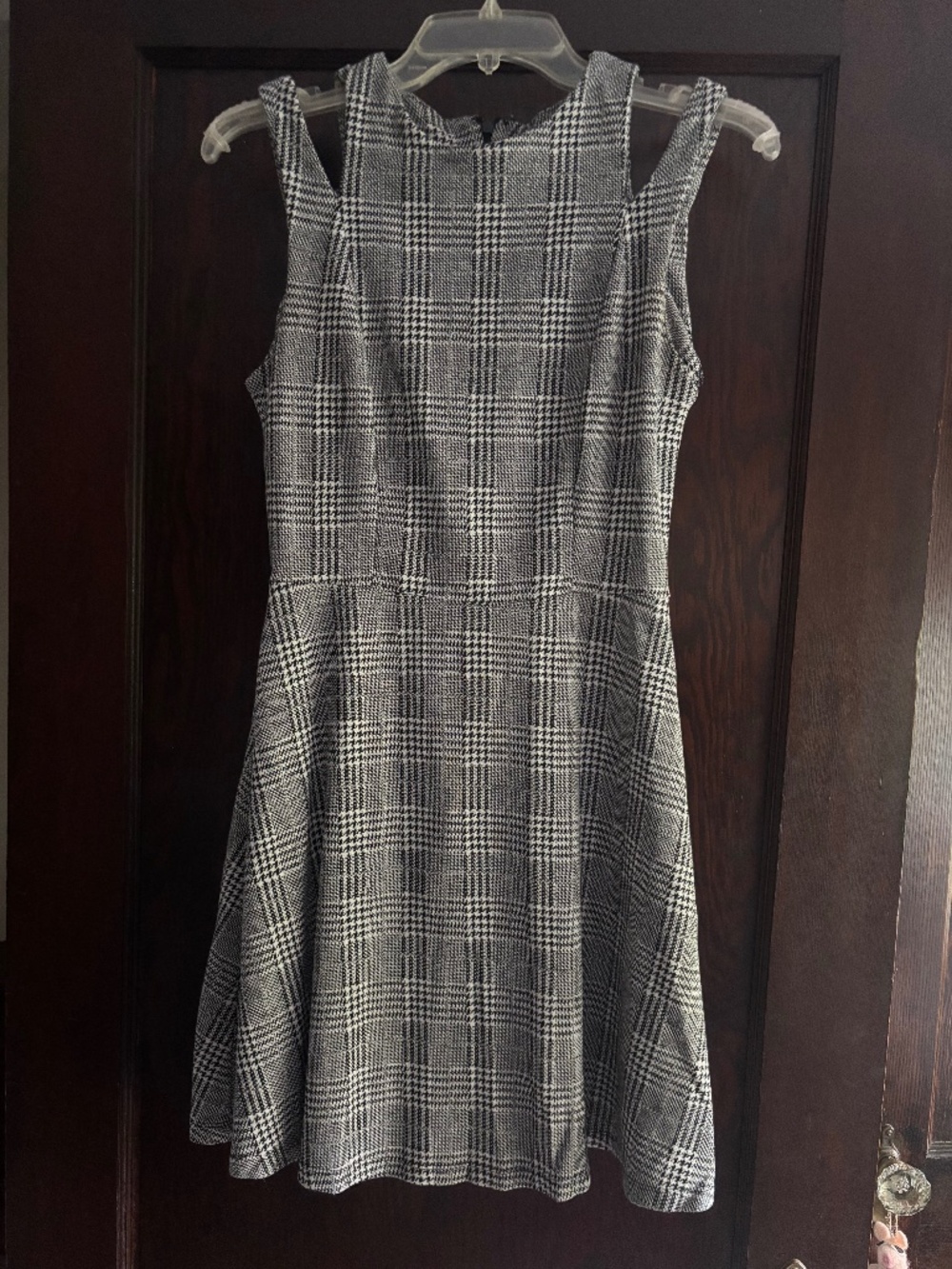 Mossimo Houndstooth open shoulder tank dress